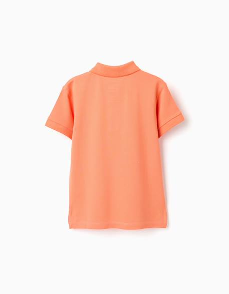 Polo en coton piqué à manches courtes Blanc+Bleu clair+Bleu foncé+Jaune clair+Orange sombre+Vert foncé 18 - vertbaudet enfant 