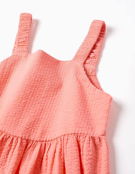 Robe sans manches en coton avec bretelles élastiques Corail clair+Vert clair 3 - vertbaudet enfant 