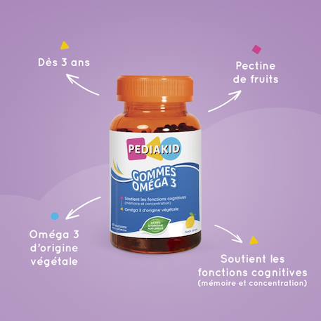 Gommes oméga 3 60 oursons - lot de 2 MULTICOLORE 4 - vertbaudet enfant 