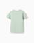 T-shirt en coton piqué avec poche Blanc+Vert clair 6 - vertbaudet enfant 