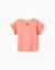 T-shirt en coton avec manches à volants Blanc+Corail clair 5 - vertbaudet enfant 