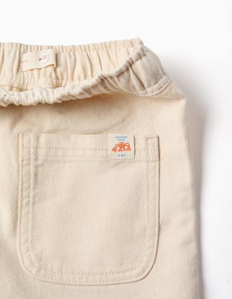 Short long en coton avec cordon de serrage carolina celas x zippy Beige clair+Bleu 3 - vertbaudet enfant 