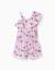 Combishort en coton avec motif stitch et volants Rose clair 1 - vertbaudet enfant 