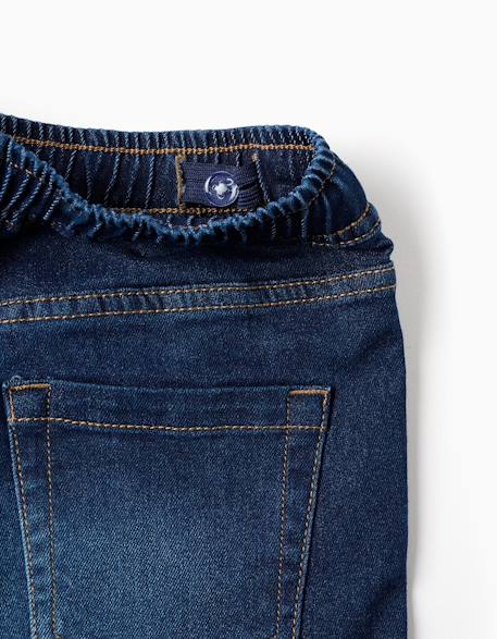 Short midi en jean à enfiler avec cordon Bleu+Bleu clair+Bleu foncé 11 - vertbaudet enfant 