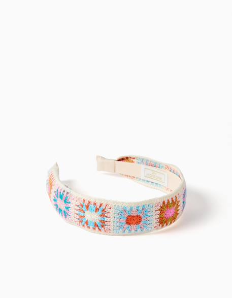 Bébé-Accessoires-Accessoires cheveux-Serre-tête avec motif floral au crochet