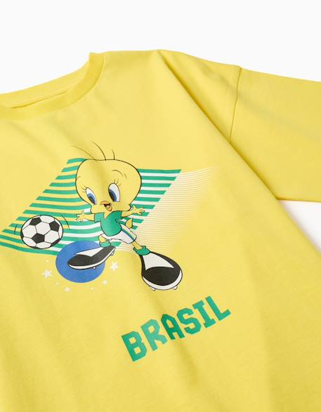 T-shirt en coton avec imprimé titi Jaune clair 3 - vertbaudet enfant 