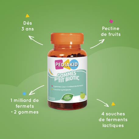 Gommes p'tit biotic 60 oursons - lot de 3 MULTICOLORE 4 - vertbaudet enfant 