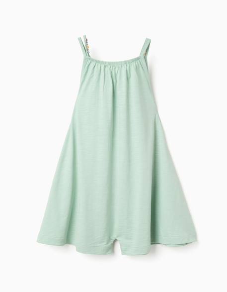 Combishort sans manches en coton à jambe large Vert clair 2 - vertbaudet enfant 