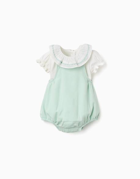 Bébé-Body à manches courtes et volants + barboteuse