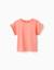 T-shirt en coton avec manches à volants Blanc+Corail clair 4 - vertbaudet enfant 
