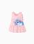 Débardeur en coton avec imprimé stitch Rose clair 2 - vertbaudet enfant 