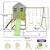Maisonnette enfant extérieur en bois tinni avec plateforme, toboggan et double balançoire Marron 4 - vertbaudet enfant 