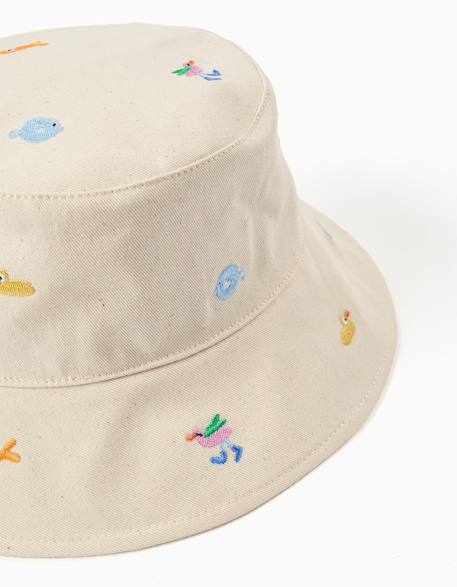 Chapeau panama avec broderie carolina celas x zippy Beige clair 3 - vertbaudet enfant 