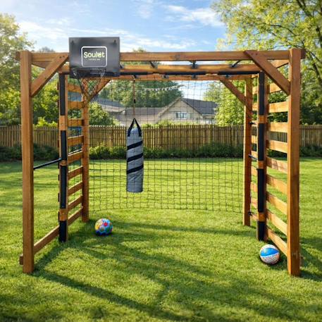 Aire de jeux multisport avec sac de frappe odin Marron 4 - vertbaudet enfant 
