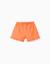Short en coton avec taille élastique et volants Orange sombre 3 - vertbaudet enfant 