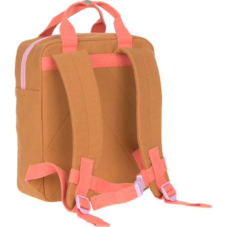 Petit sac à dos carré little one & me caramel Marron, jaune, orange 2 - vertbaudet enfant 