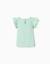 T-shirt avec manches à volants et col rond Beige clair+Corail clair+Jaune clair+Vert clair 11 - vertbaudet enfant 