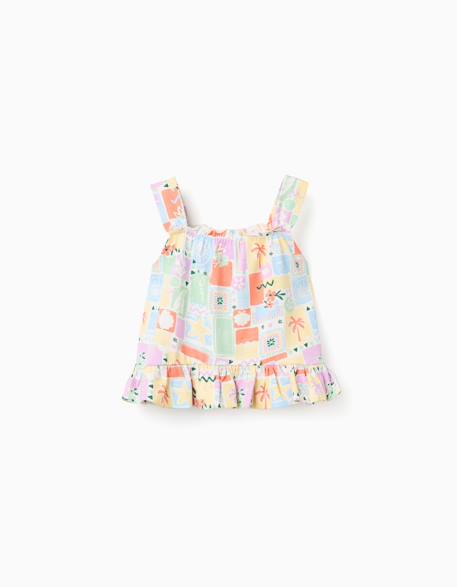 Fille-Débardeur en coton avec imprimé coloré