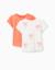 Lot de 2 t-shirts en coton avec imprimés étoiles de mer Jaune clair+Orange sombre+Vert clair 5 - vertbaudet enfant 