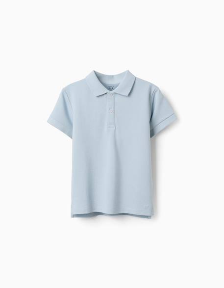 Polo en coton piqué à manches courtes Blanc+Bleu clair+Bleu foncé+Jaune clair+Orange sombre+Vert foncé 5 - vertbaudet enfant 