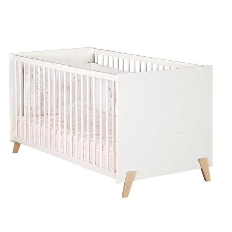 Lit bébé évolutif - little big bed sur pieds en bois - joy Blanc/marron 2 - vertbaudet enfant 