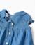 Robe en jean avec broderie et volants Bleu 3 - vertbaudet enfant 