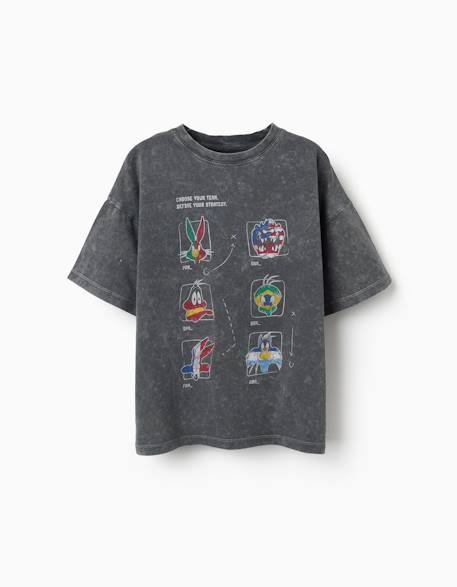 T-shirt en coton avec imprimé looney tunes Gris foncé 2 - vertbaudet enfant 