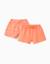 Lot de 2 shorts en coton unis et imprimés Orange sombre+Rose 1 - vertbaudet enfant 