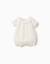 Barboteuse en coton avec broderie anglaise Blanc 1 - vertbaudet enfant 