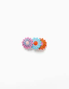 Barrette à cheveux avec fleurs au crochet  - vertbaudet enfant