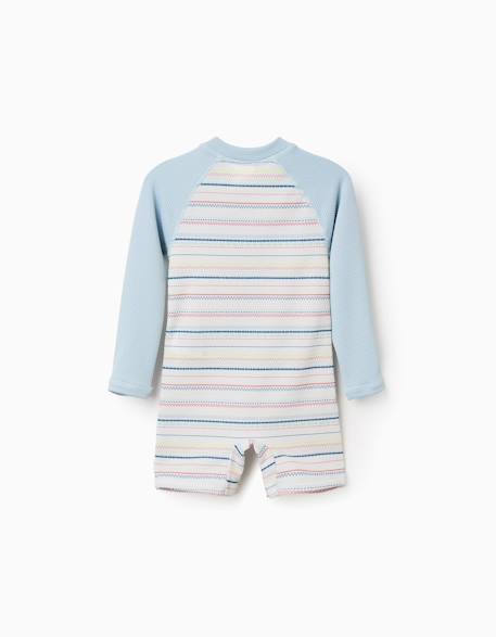Maillot de bain à rayures et protection uv 40+ b&s Bleu clair 2 - vertbaudet enfant 