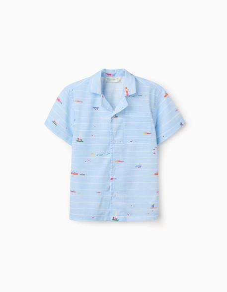 Chemise en coton avec imprimé carolina celas x zippy Bleu clair 2 - vertbaudet enfant 