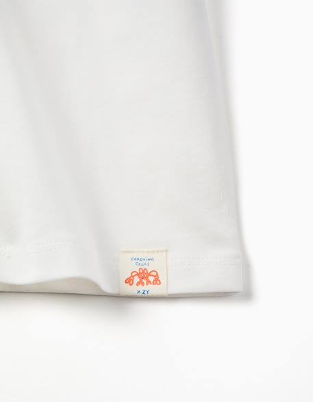 T-shirt en coton avec imprimé carolina celas x zippy Blanc 4 - vertbaudet enfant 
