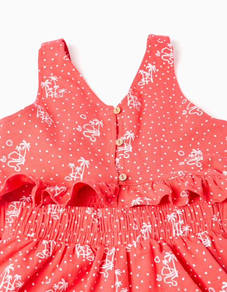 Combishort sans manches avec imprimé et volants Rose 4 - vertbaudet enfant 