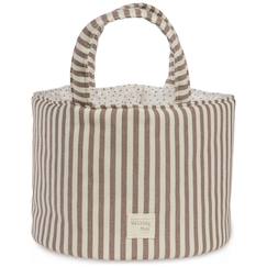 Chambre et rangement-Rangement-Panier de rangement praliné rayures moka