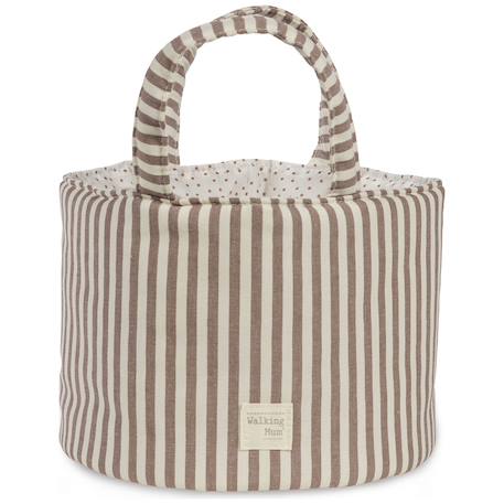 Panier de rangement praliné rayures moka Marron 1 - vertbaudet enfant 