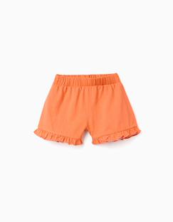 Short en coton avec taille élastique et volants  - vertbaudet enfant