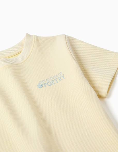 T-shirt côtelé avec imprimé poetry Jaune 3 - vertbaudet enfant 