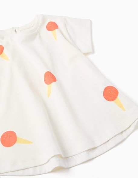 T-shirt en coton avec motif cerise Blanc+Jaune clair+Rose 3 - vertbaudet enfant 