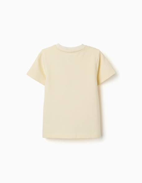 T-shirt côtelé avec imprimé poetry Jaune 2 - vertbaudet enfant 