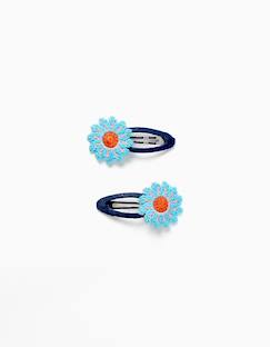 Lot de 2 pinces à cheveux avec fleurs au crochet  - vertbaudet enfant