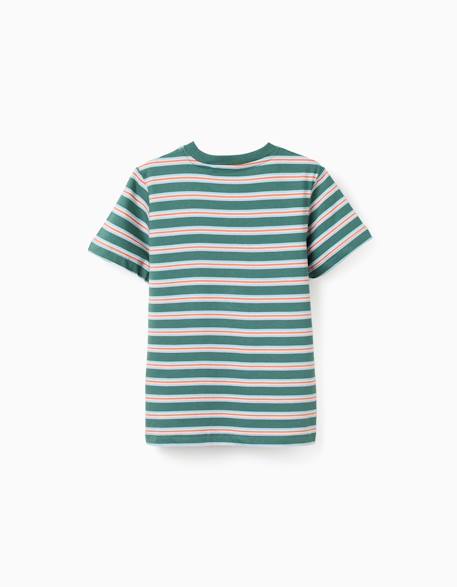 T-shirt en coton à rayures Jaune clair+Vert clair+Vert foncé 8 - vertbaudet enfant 