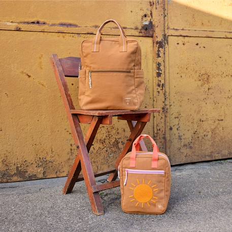 Petit sac à dos carré little one & me caramel Marron, jaune, orange 6 - vertbaudet enfant 