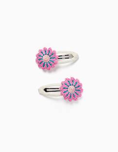 Lot de 2 pinces à cheveux avec fleurs au crochet  - vertbaudet enfant