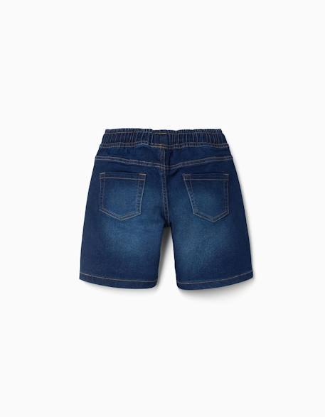 Short midi en jean à enfiler avec cordon Bleu+Bleu clair+Bleu foncé 10 - vertbaudet enfant 