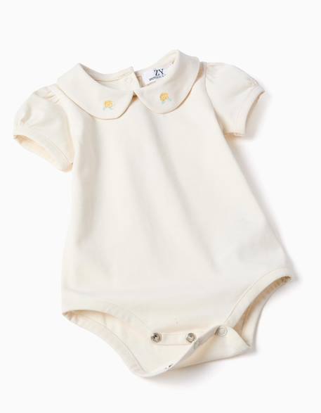 Ensemble body et barboteuse en coton b&s Jaune clair 3 - vertbaudet enfant 