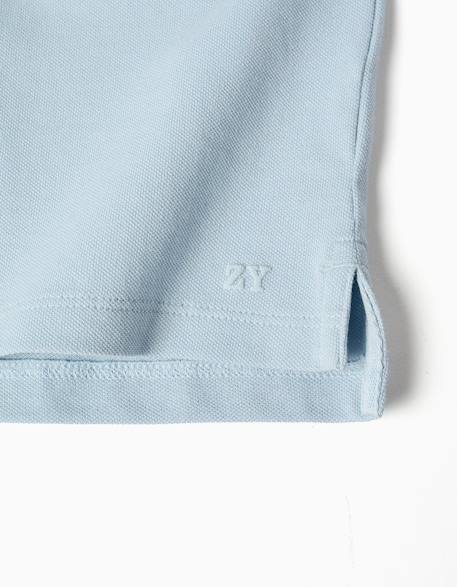 Polo en coton piqué à manches courtes Blanc+Bleu clair+Bleu foncé+Jaune clair+Orange sombre+Vert foncé 8 - vertbaudet enfant 