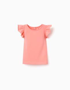 -T-shirt avec manches à volants et col rond