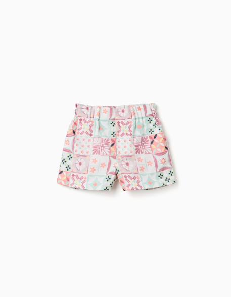 Bébé-Short en coton avec motif mosaïque