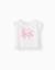 T-shirt en coton avec imprimé fleurs et franges Blanc 2 - vertbaudet enfant 